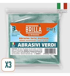 SPUGNA ABRASIVA VERDE 15x15CM - 3PZBriantina