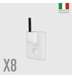 GANCI ADESIVI PER TENDE BIANCHI - 8PZBriantina
