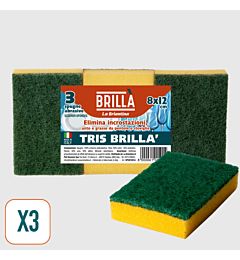 SPUGNE ABRASIVE TRIS 8x12CM - 3PZ