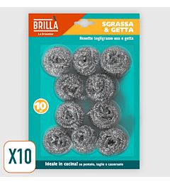 SPUGNETTE ACCIAIO INOX - MONOUSO - 10PZBriantina