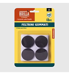 FELTRINI TONDI - GOMMATI 4CM - 12PZ