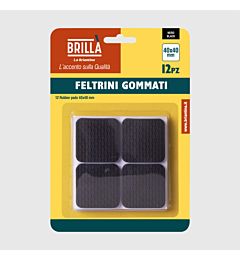 FELTRINI QUADRATI - GOMMATI 4x4CM - 12PZBriantina