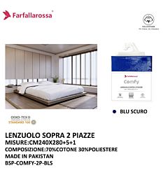 Lenzuolo Sopra Comfy 2 Piazze - Blu