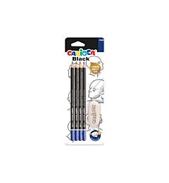 MATITA CARIOCA BLACK HB  4 PZ+GOMMA   42513Carioca