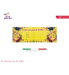 BIGLIETTI DI INVITO FESTE - GIALLO - 10PZ