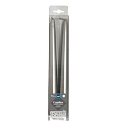 CANDELA CONICA - ARGENTO METALLIZZATO - 2PZDea