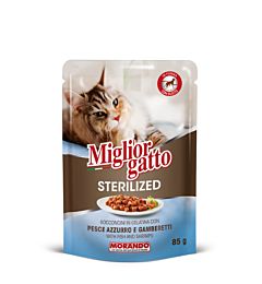 Migliorgatto Sterilized - Pesce Azzurro e Gamberetti - 85g