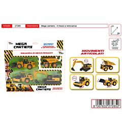 MEGA CANTIERE 4 MEZZI A RETROCARICAToys Garden
