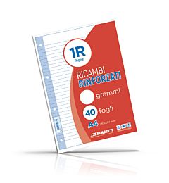RICAMBI RINFORZATO A4 100g/m²- RIGHE 1R - 40PZ