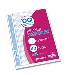 RICAMBI RINFORZATO A4 100g/m²- QUADRETTI Q - 40PZ