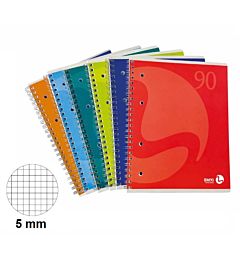 BM QUADERNO SPIRALATO A5 FORATO QUADRETTI 5MMBm Be More