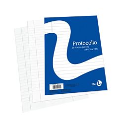 BM FOGLI PROTOCOLLO 80 g/m² RIGHE CON MARGINI 20 FOGLI