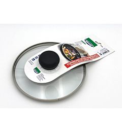 COPERCHIO VETRO TEMPERATO CM18BORDO INOX E SFIATO VAPORE C/CGnali