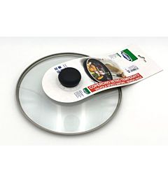 COPERCHIO VETRO TEMPERATO CM24BORDO INOX E SFIATO VAPORE C/CGnali