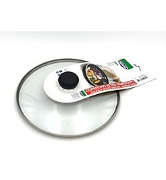 COPERCHIO VETRO TEMPERATO CM26BORDO INOX E SFIATO VAPORE C/CGnali