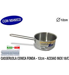 CASSERUOLA FONDA CM,12 1 MANICO INOX 18/C MOD, REAGnali