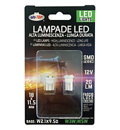 Lampadina LED 12V W2.1X9.5D - Bianco 2pzOto Top