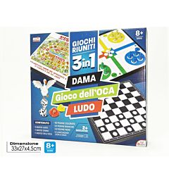 GIOCO 3IN1 LUDO/DAMA/GIOCO DELL'OCA