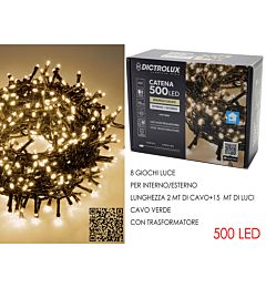 Catena Verde 500 LED Bianco Caldo - Esterno 15mDictrolux