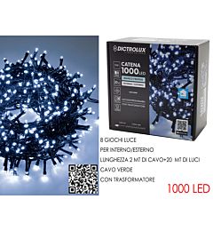 Catena Verde 1000 LED Bianco Freddo - Esterno 20mDictrolux