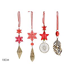 Appendino Natalizio Rosso/Oro - 15cmVestiamo Casa