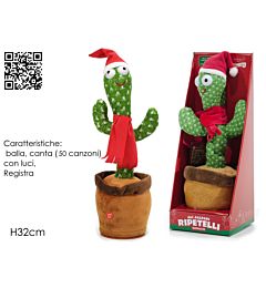 Cactus Ballerino Natalizio Interattivo - 32x12cmVestiamo Casa