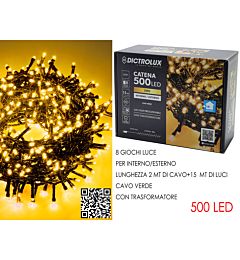 Catena Verde 500 LED Oro - Esterno 15m