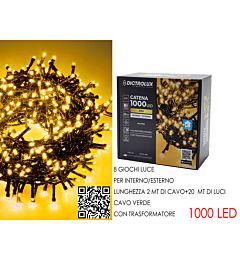 Catena Verde 1000 LED Oro - Esterno 20mDictrolux
