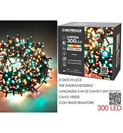 Catena Verde 300 LED New Multicolor - Esterno 12m