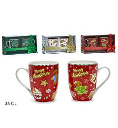 Set 2 Tazze Natalizie Linea Pan di Zenzero 36cl - AssortitiVestiamo Casa