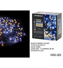 Catena Verde 1000 LED Bianco Caldo/Freddo - Esterno 20mDictrolux