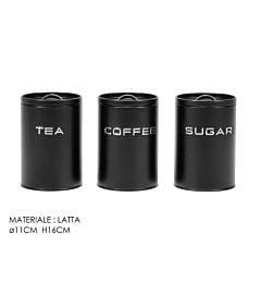 Barattolo in Latta per Cucina  Ø11x16cm - Nero