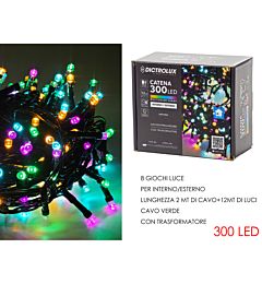 Catena Verde 300 LED Multicolor Candy - Esterno 12m