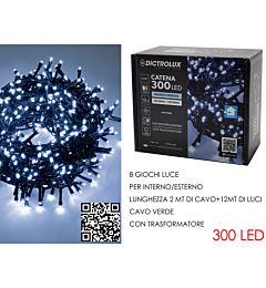 Catena Verde 300 LED Bianco Freddo - Esterno 12m