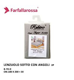 Lenzuolo Sotto con Angoli Rubino 2 Piazze - Grigio Chiaro