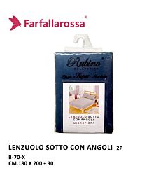 Lenzuolo Sotto con Angoli Rubino 2 Piazze - Blu
