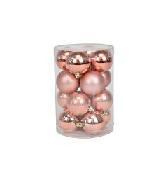 Set 16 Palline di Natale Ø6cm - Rosa Salmone