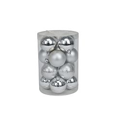 Set 16 Palline di Natale Ø6cm - ArgentoNataluna
