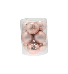 Set 9 Palline di Natale Ø8cm - Rosa SalmoneNataluna