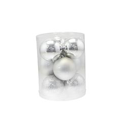 Set 9 Palline di Natale Ø8cm - ArgentoNataluna
