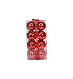 Set 16 Palline di Natale Ø8cm - Disco RossoNataluna