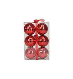 Set 6 Palline di Natale Ø10cm - Disco RossoNataluna