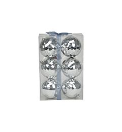 Set 6 Palline di Natale Ø10cm - Disco ArgentoNataluna