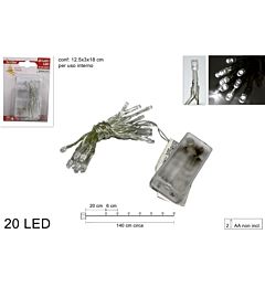Catena 20 LED a Batteria - Luce Bianca - 140cmDue Esse