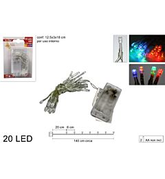 Catena 20 LED a Batteria - Luce Multicolor - 140cmDue Esse