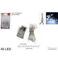 Catena 40 LED a Batteria - Luce Fredda - 260cmDue Esse