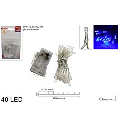 Catena 40 LED a Batteria - Luce Blu - 260cmDue Esse