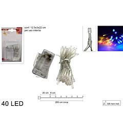 Catena 40 LED a Batteria - Luce Multicolor - 260cmDue Esse