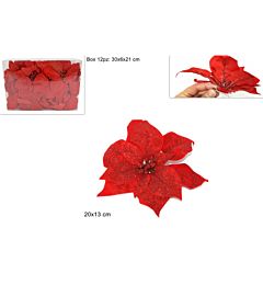 Poinsettia con Pinzetta 20cm - Rosso