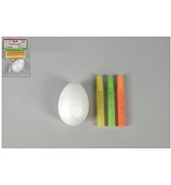 Uovo in Plistirolo 9cm + 3 Colle Gritter